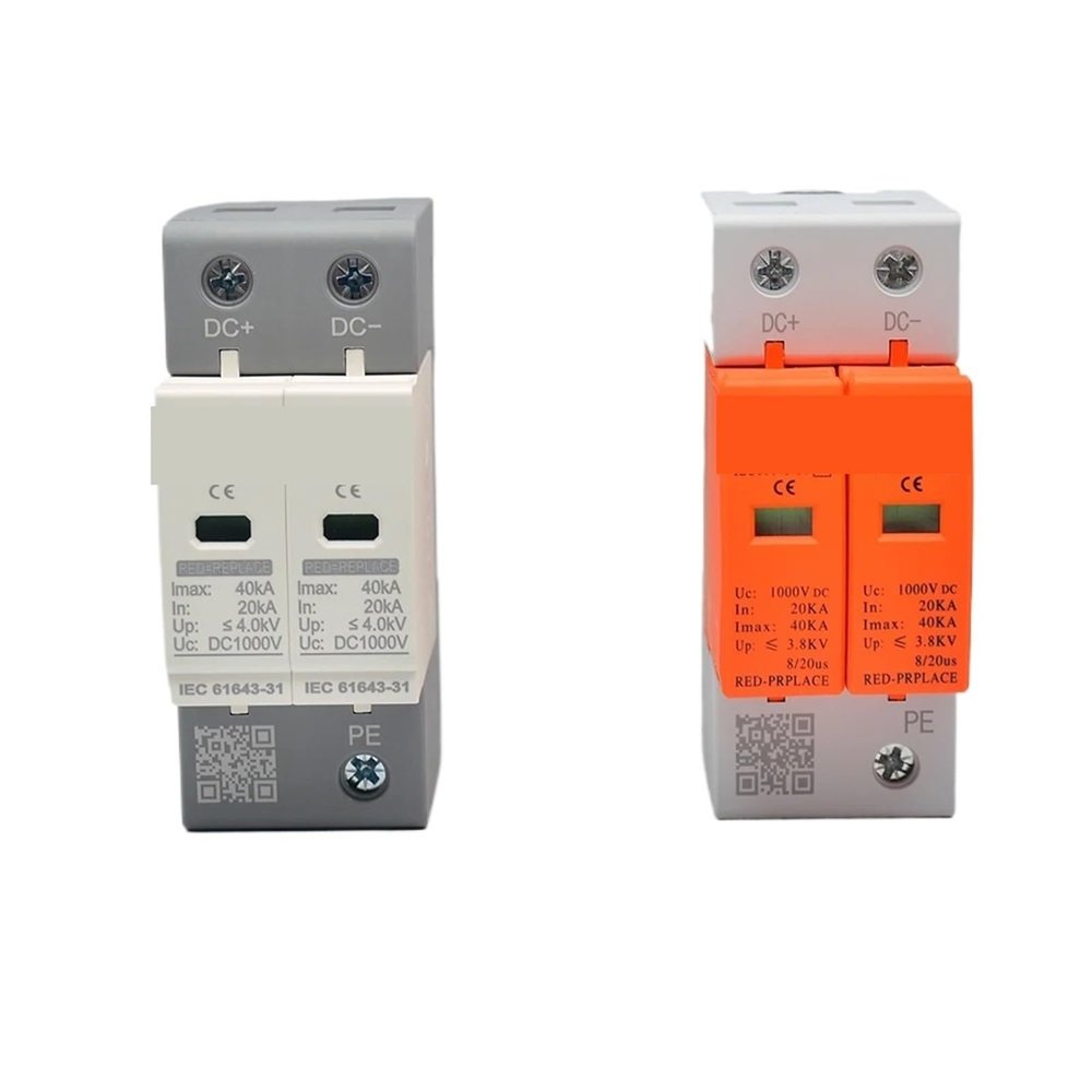 1pc 1000V 20KA~40KA House Surge Protector Protective Low-Voltage Arrester Device(1000V White)