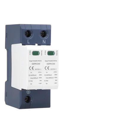 1pc AC SPD 40KA 385V 275V T1 T2 House Surge Protector Protective Solar Low-Voltage Arrester Device(2P 275V 40KA)