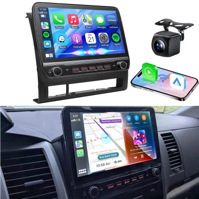 10.1 inch Car Radio Stereo Upgrade for Toyota Tacoma 2005-2015 with Wireless CarPlay/Android Auto/Touch Screen/SWC/GPS Navigation/BT/WiFi FM Backup Camera Physical Button Volume Knob