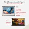 BEVUPAAERE Portable Projector Screen Manual Pull Up Movies Screen 60" 72" 3D 4K HD Projection Screen for Outdoor Home Theater Office(72inch 16:9) view 2