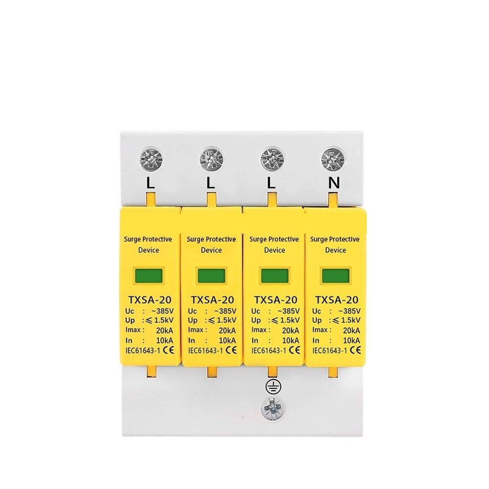 1pc AC 4P 275V 385V 420V 20KA 40KA 60KA House Surge Protector Protection Protective Low-Voltage Arrester(385V,20-40KA)