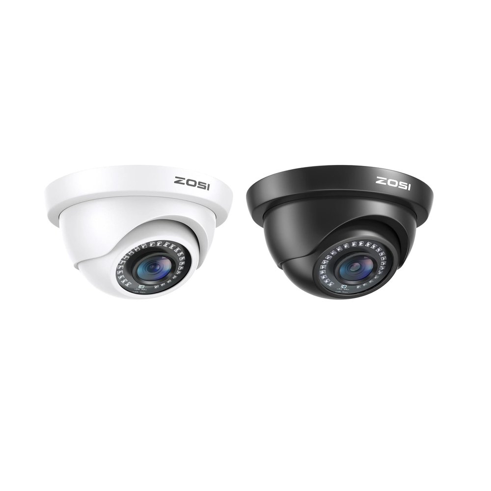 ZOSI 2-Pack Hybrid 4-in-1 Security Cameras - 2MP & 1080P Outdoor Indoor Surveillance System, TVI/CVI/AHD/CVBS Weatherproof CCTV Cameras with 80ft Night Vision.