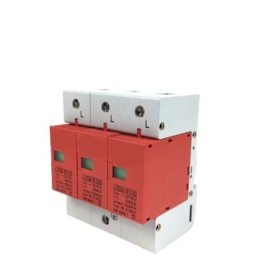 1pc B100-3P 60KA~100KA ~275V 385V 420V AC 2P+N SPD Surge Protector Protective Low-Voltage Arrester Protection(385V)