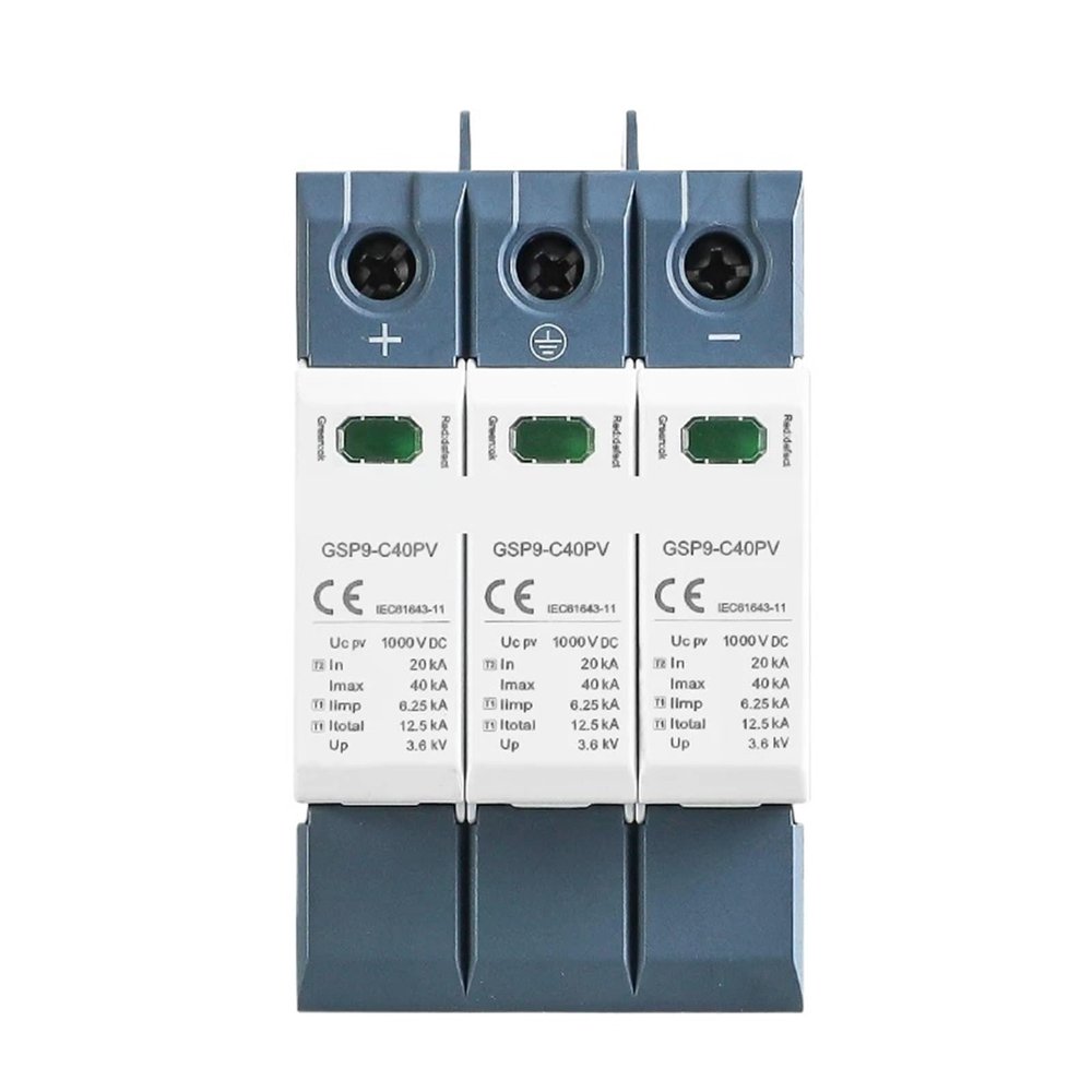 1pc GSP9 3P SPD 600V 1000V 1500V 20KA~40KA House Surge Protector Protective Low-Voltage Arrester Device(3P 1000VDC)