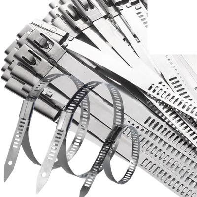1pc Stainless Steel Cable Ties Self Locking Metal Wrap Strap Multipurpose Cable Tie Wire Fasteners Hardware(5x200mm,30PCS)