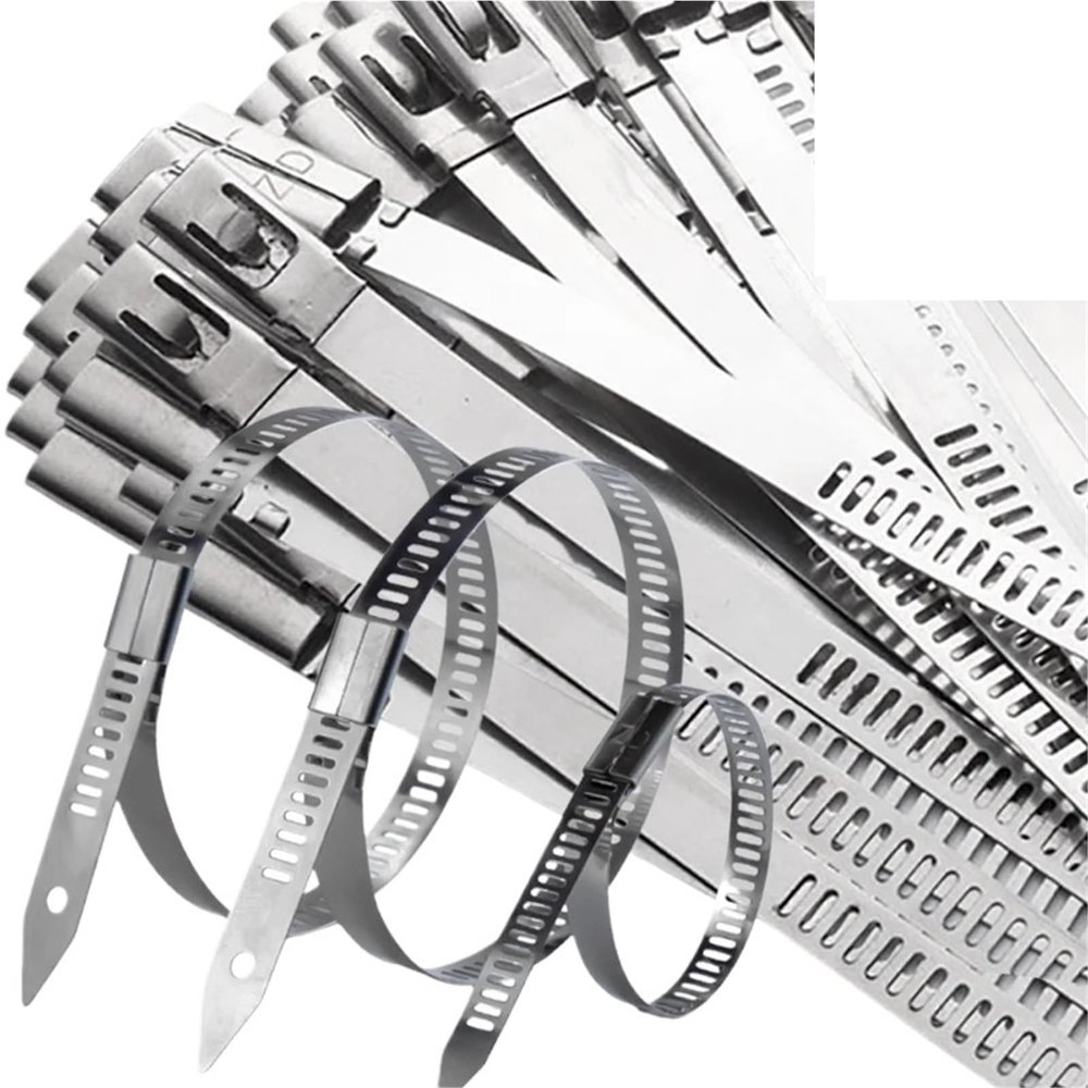 1pc Stainless Steel Cable Ties Self Locking Metal Wrap Strap Multipurpose Cable Tie Wire Fasteners Hardware(5x200mm,30PCS)