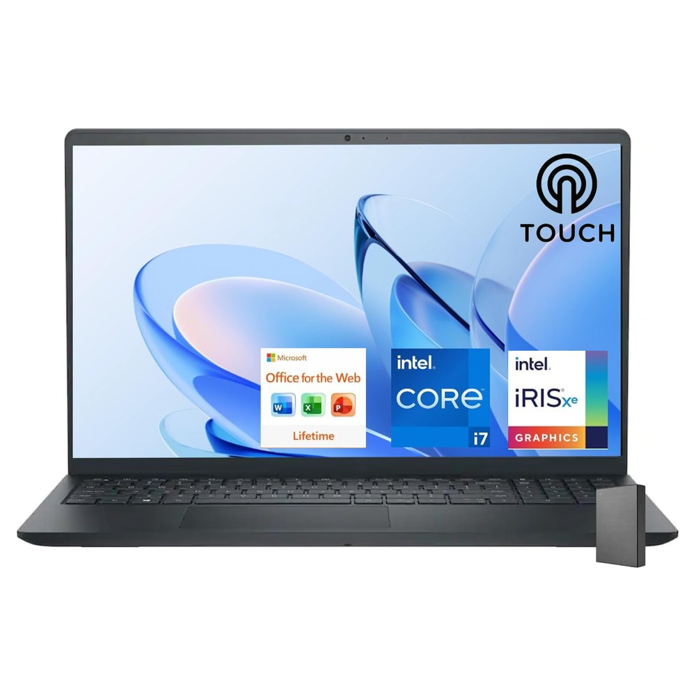 Dell Inspiron 15.6" FHD Touchscreen Business Laptop, 12th Gen Intel i7-1255U, 32GB RAM, 2.5TB SSHD (2TB PCIe SSD + 0.5TB HDD), Win 11, Office 365 for Web, USB-C, no Mouse