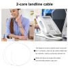 Mipcase Rj11 Telephone Wire 2-core Flat Landline Cable 2 Meters White Telephone Wire for Home and Office Phone Accessories view 4