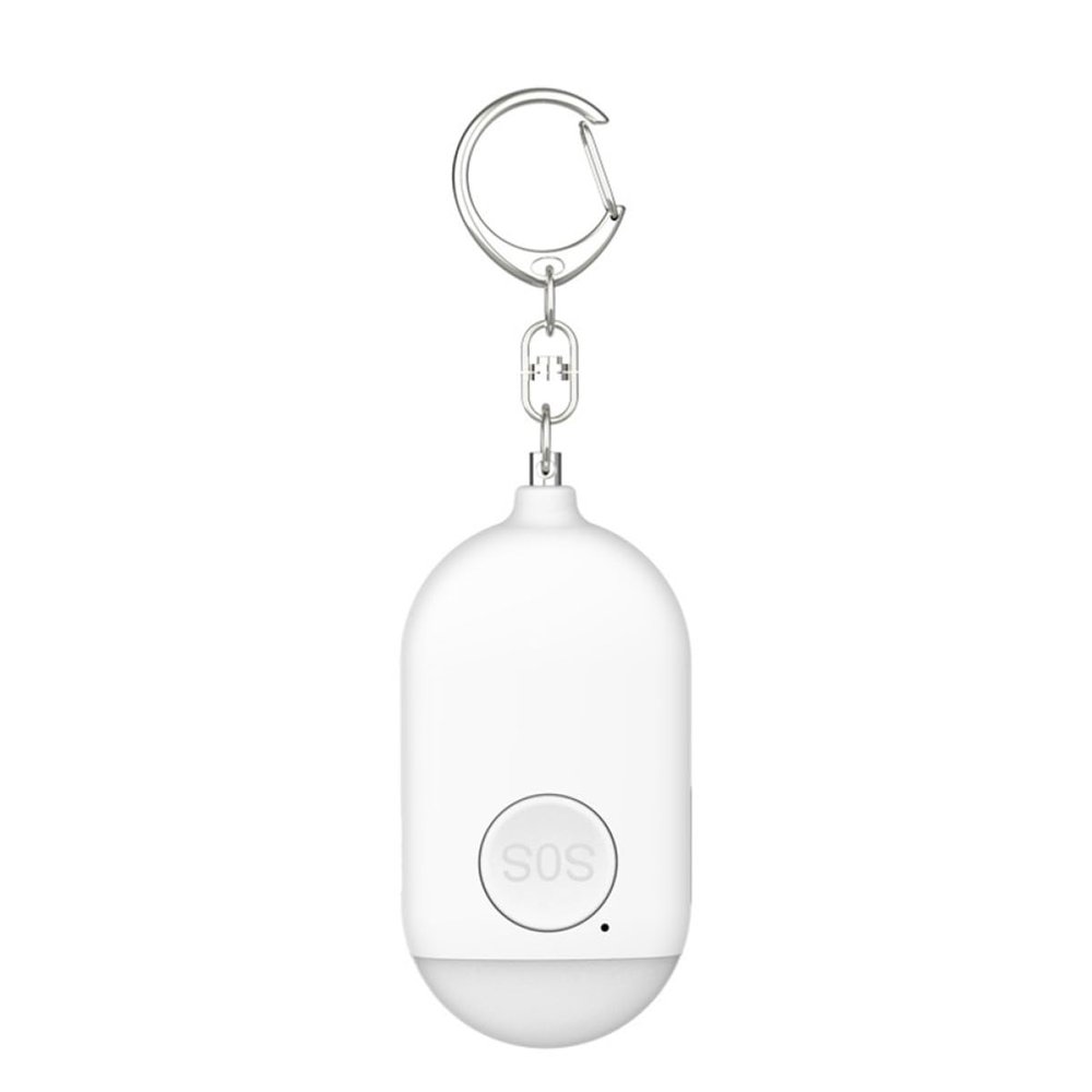 CONGARTENO Personal Safety Alarm Mini Safe Alarm for Women Emergency Security Device with LED Flashlight White for Outdoor Protection