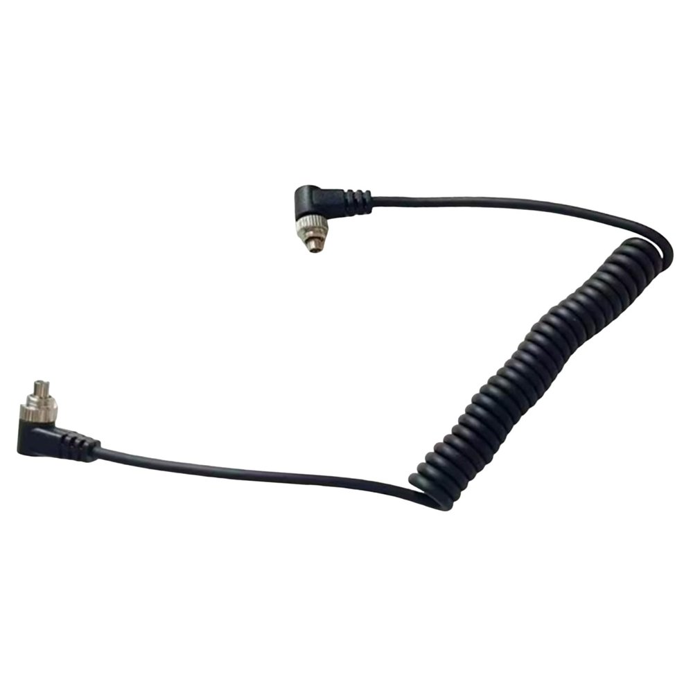 Professional Spring Loaded Flashing Syncing Cable Flexible PVC Wiring with Precise Molded PC Adapters Extended Coiled Wire Threaded Locking PC Flashing Syncing Cable