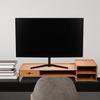 ARTIBETTER Computer Monitor Heightening Rack with Drawer, Desktop Office Desk Stand Organizer for Storage and Monitor Riser, Space-saving Computer Shelf for Workstation in Light Wood Finish view 4