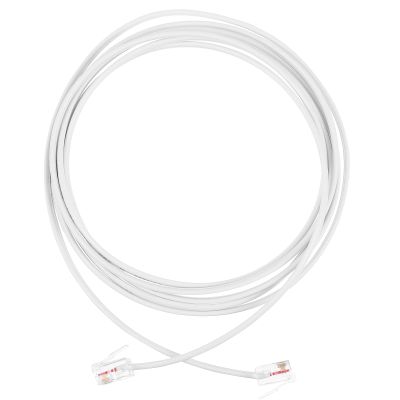 FRCOLOR Flat Telephone Wire Rj11 Landline Cable 2-Meter Connecting Wire for Telephone Accessories White 2-core Phone Cable for Home and Office Use