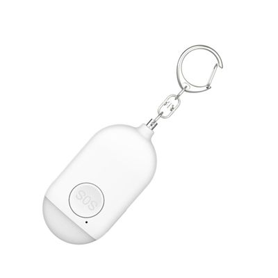 Housoutil Personal Safety Alarm Mini Emergency Security Alarm for Women with LED Flashlight White Portable Personal Protection Device for Outdoor Travel