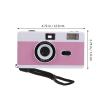 UTHCLO Vintage Film Camera Reusable Plastic Retro Camera with Built-in Flash for Travel Photography Lightweight Point Shoot White Pink Purple view 2