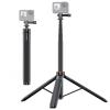 KIMISS Selfie Stick Tripod Extendable Aluminum Alloy Stand for Action Camera 54 Inch Adjustable Portable Travel Photography Vlogging Black view 1