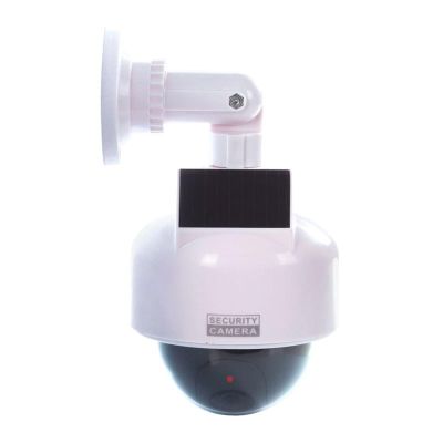 Shurhome Simulated Fake Security CCTV Dome Camera with Flashing LED Light Home Security Protections Simulate Dome Camera Simulated Security Camera
