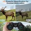 15x42 Binoculars for Adults High Powered - Aurosports HD Lightweight Bird Watching Binocular with Phone Adapter, BAK4 Prism & Carrying Bag view 3