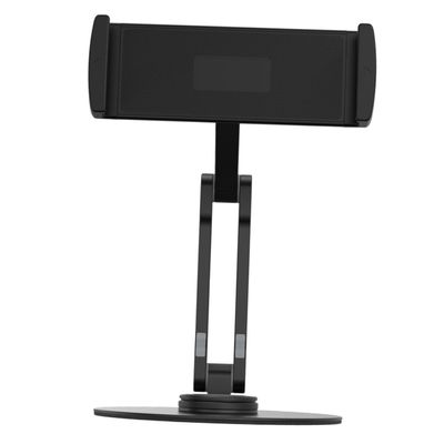 ARTIBETTER Aluminum Alloy Adjustable Tablet Stand with 3-Degree Rotation, Foldable Portable Desktop Holder for Home and Office, Compatible with Tablets, Black