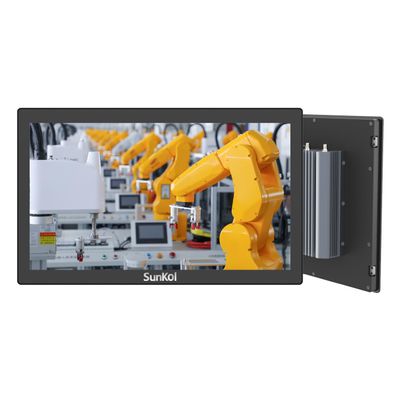 SunKol 15.6 inch Narrow Bezel Industrial Panel PC, Fanless Embedded Touchscreen, J6412, 8GB DDR4 RAM 256GB SSD, IP65 Front, Windows 11 Pro, VESA Mount for Warehouse, Logistics, Automation