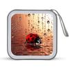 LPSBVNM 40-Sheet Capacity CD Case Storage Bag,Art Ladybug Tracks Printed Large Capacity CD Protective Storage Organizer Portable DVD Case for Car, Home,Office,Travel view 1