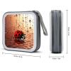LPSBVNM 40-Sheet Capacity CD Case Storage Bag,Art Ladybug Tracks Printed Large Capacity CD Protective Storage Organizer Portable DVD Case for Car, Home,Office,Travel view 2