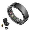 Smart Ring Health Tracker with Gesture Control & Charging Case (Black, 7) view 1