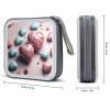 LPSBVNM 40-Sheet Capacity CD Case Storage Bag,Heart Shaped Shape Printed Large Capacity CD Protective Storage Organizer Portable DVD Case for Car, Home,Office,Travel view 2