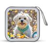 LPSBVNM 40-Sheet Capacity CD Case Storage Bag,Lovely Maltese Dog Printed Large Capacity CD Protective Storage Organizer Portable DVD Case for Car, Home,Office,Travel view 1