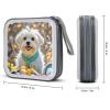 LPSBVNM 40-Sheet Capacity CD Case Storage Bag,Lovely Maltese Dog Printed Large Capacity CD Protective Storage Organizer Portable DVD Case for Car, Home,Office,Travel view 2