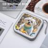 LPSBVNM 40-Sheet Capacity CD Case Storage Bag,Lovely Maltese Dog Printed Large Capacity CD Protective Storage Organizer Portable DVD Case for Car, Home,Office,Travel view 4