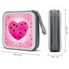 LPSBVNM 40-Sheet Capacity CD Case Storage Bag,Pink Love Heart Printed Large Capacity CD Protective Storage Organizer Portable DVD Case for Car, Home,Office,Travel view 2