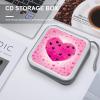 LPSBVNM 40-Sheet Capacity CD Case Storage Bag,Pink Love Heart Printed Large Capacity CD Protective Storage Organizer Portable DVD Case for Car, Home,Office,Travel view 4