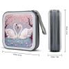 LPSBVNM 40-Sheet Capacity CD Case Storage Bag,White Swans with Pink Floral Tree Printed Large Capacity CD Protective Storage Organizer Portable DVD Case for Car, Home,Office,Travel view 2