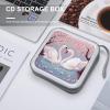 LPSBVNM 40-Sheet Capacity CD Case Storage Bag,White Swans with Pink Floral Tree Printed Large Capacity CD Protective Storage Organizer Portable DVD Case for Car, Home,Office,Travel view 4
