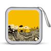 LPSBVNM 40-Sheet Capacity CD Case Storage Bag,Mustard Yellow And Black Printed Large Capacity CD Protective Storage Organizer Portable DVD Case for Car, Home,Office,Travel view 1