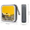 LPSBVNM 40-Sheet Capacity CD Case Storage Bag,Mustard Yellow And Black Printed Large Capacity CD Protective Storage Organizer Portable DVD Case for Car, Home,Office,Travel view 2