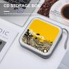 LPSBVNM 40-Sheet Capacity CD Case Storage Bag,Mustard Yellow And Black Printed Large Capacity CD Protective Storage Organizer Portable DVD Case for Car, Home,Office,Travel view 4