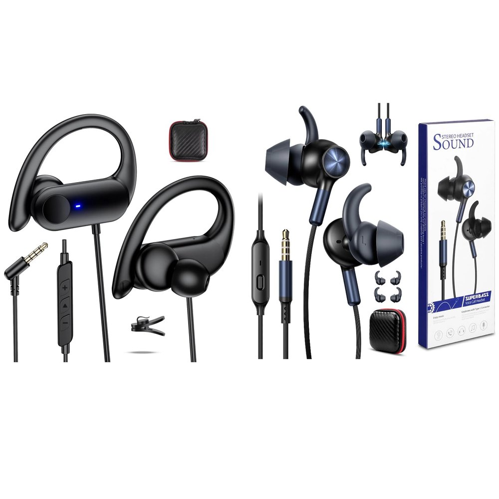 2 Pack 3.5mm Earbuds Wired Headphones with Microphone,4.9FT Noise Canceling 3.5 MM Jack Earphone,Airplane Travel Head Phone In Ear Buds for Chormebook Computer PC,for Moto G Stylus Power Play Gala