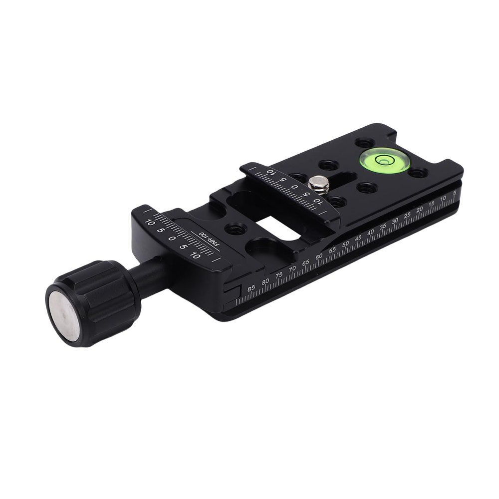 Gugxiom 100mm Nodal Slide Rail for Panorama & Macro Photography, Aluminum Slider with Dual Dovetail, Bubble Level & 7 Hole Expansion Plate for Focus Stacking