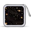 LPSBVNM 40-Sheet Capacity CD Case Storage Bag,Gold And Silver Space Themed Printed Large Capacity CD Protective Storage Organizer Portable DVD Case for Car, Home,Office,Travel view 1