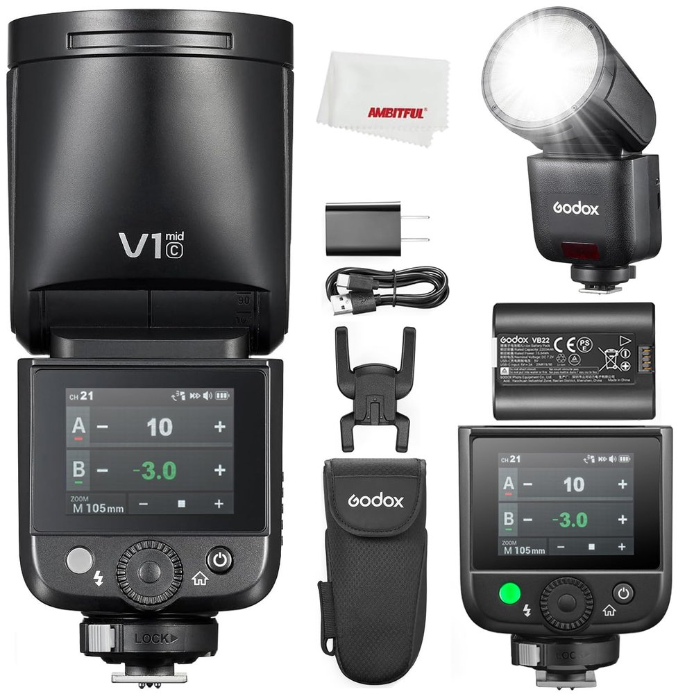 Godox V1 mid C V1midC Round Head TTL Speedlite Flash for Canon Cameras