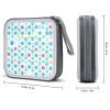 LPSBVNM 40-Sheet Capacity CD Case Storage Bag,Blue Polka Dot Pattern Printed Large Capacity CD Protective Storage Organizer Portable DVD Case for Car, Home,Office,Travel view 2