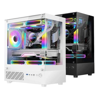 270 Degree Transparent PC Tower Case, Fits M-ATX/ITX Motherboards, Supports 290mm GPU & 160mm CPU Cooler Height(A2)