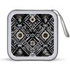 LPSBVNM 40-Sheet Capacity CD Case Storage Bag,Black White Pattern Printed Large Capacity CD Protective Storage Organizer Portable DVD Case for Car, Home,Office,Travel view 1