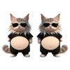 3D Shiba Inu Dog Belly Sticker,Cute Kitten Wearing Orange Outfit with Pink Belly Decals,Super Soft Silicone Anti-Collision Animal Protectors Stickers for Phone, Car, Stress Relief view 1