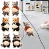 3D Shiba Inu Dog Belly Sticker,Cute Kitten Wearing Orange Outfit with Pink Belly Decals,Super Soft Silicone Anti-Collision Animal Protectors Stickers for Phone, Car, Stress Relief view 2