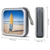 LPSBVNM 40-Sheet Capacity CD Case Storage Bag,Beach Surfboard Printed Large Capacity CD Protective Storage Organizer Portable DVD Case for Car, Home,Office,Travel view 2