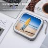 LPSBVNM 40-Sheet Capacity CD Case Storage Bag,Beach Surfboard Printed Large Capacity CD Protective Storage Organizer Portable DVD Case for Car, Home,Office,Travel view 4