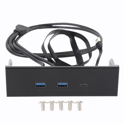 USB 3.2 Gen2x2 Front Panel Hub, 5.25 Inch Optical Drive Bay Extension, 3 Ports (USB-A/Type-C), 19 Pin, 20Gbps Data Transfer for PC Computer