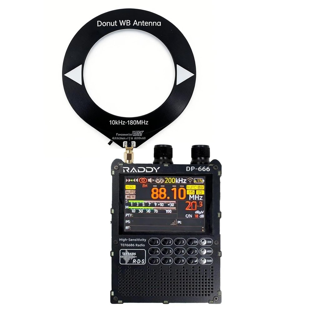 Raddy DP-666 Full-Band DSP Radio, Black